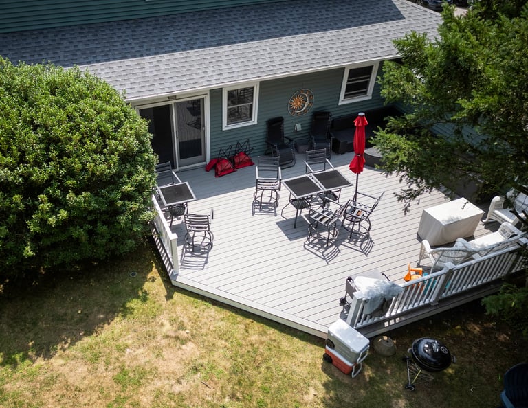 Deck on the back of a house