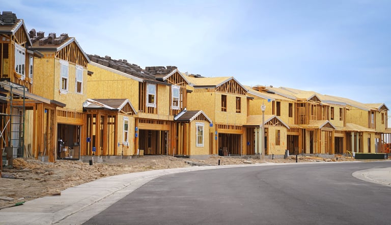 Family homes under construction